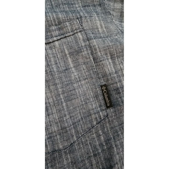Columbia Under Exposure Mens XL Blue Button Down Short Sleeve Regular‎ Fit Shirt - Picture 6 of 6